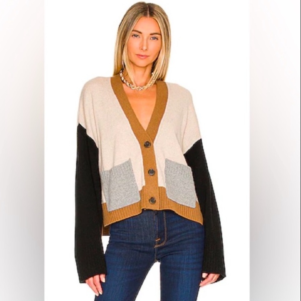 FRAME denim Color block Cashmere Cardigan - espresso vibes 🤎🖤 PRA
